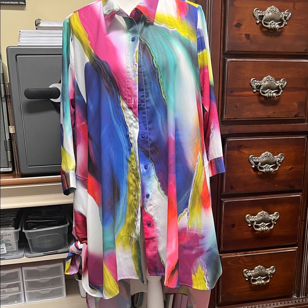 Multicolor Abstract Women's Tunic Shirt